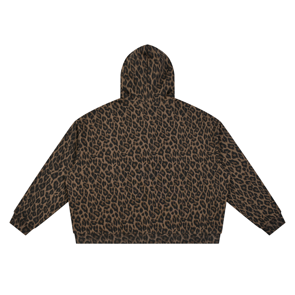 Leopard,Full,Zip,Hoodie,Men,Women,Yume,Print,Top