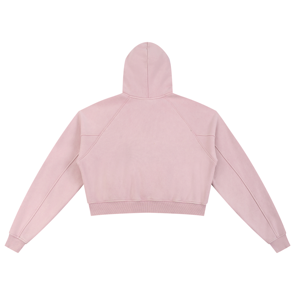 Sancte Leone Snow Washed Cropped Hoodie – Vintage Wash Streetwear Pullover
