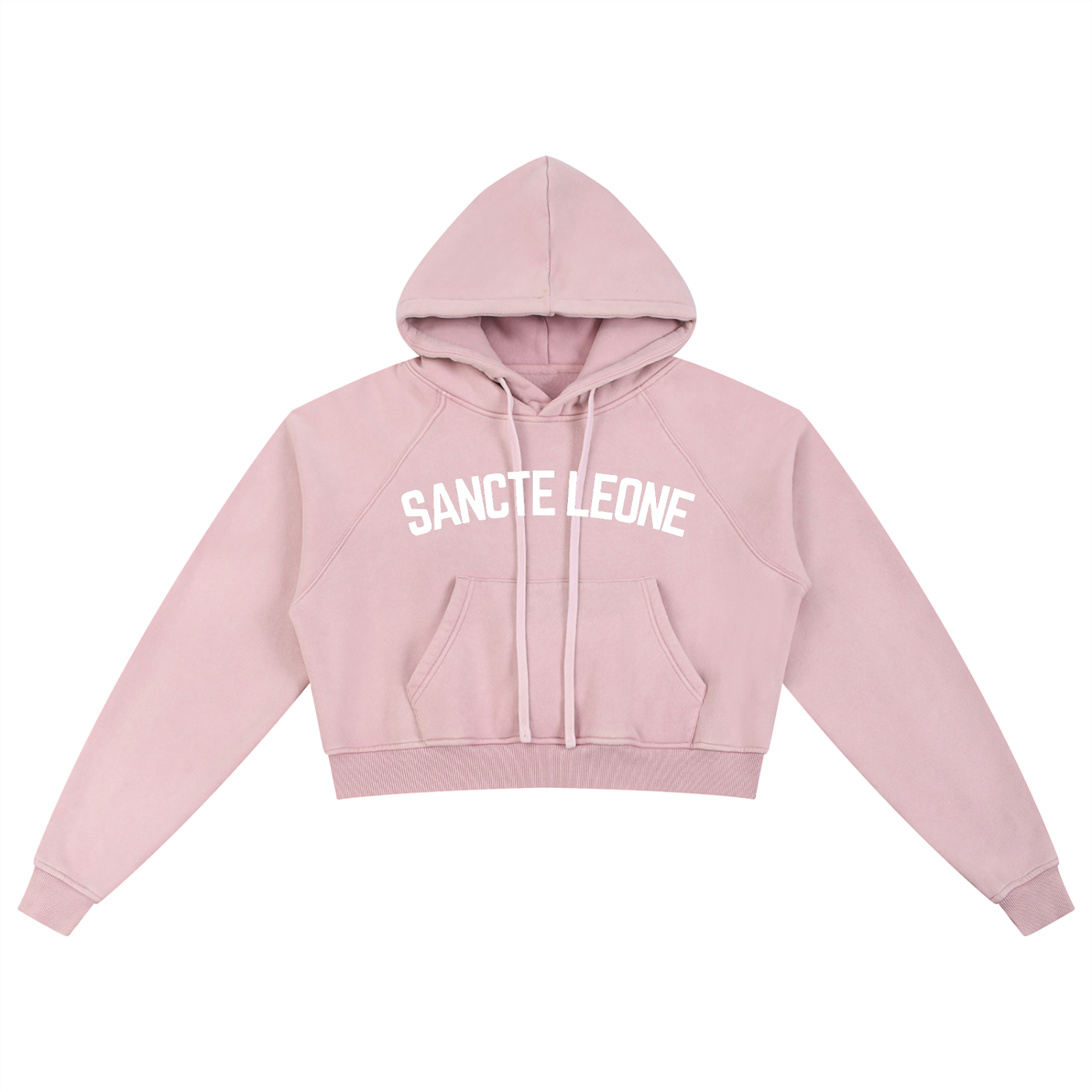 Sancte Leone Snow Washed Cropped Hoodie – Vintage Wash Streetwear Pullover