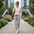 Lifestyle image of woman in yume joggers
