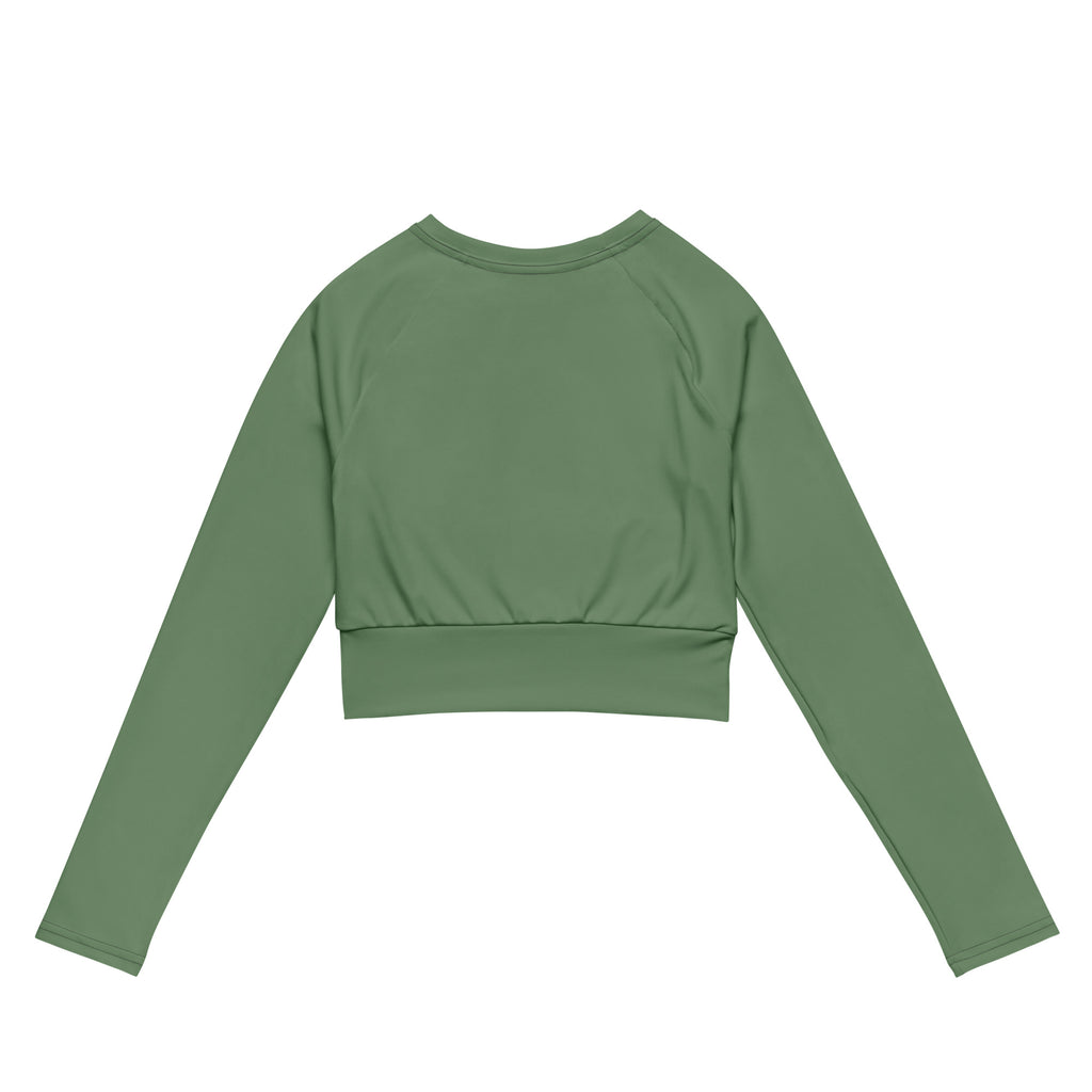 YUME Meadow Green Long Sleeve Crop Top