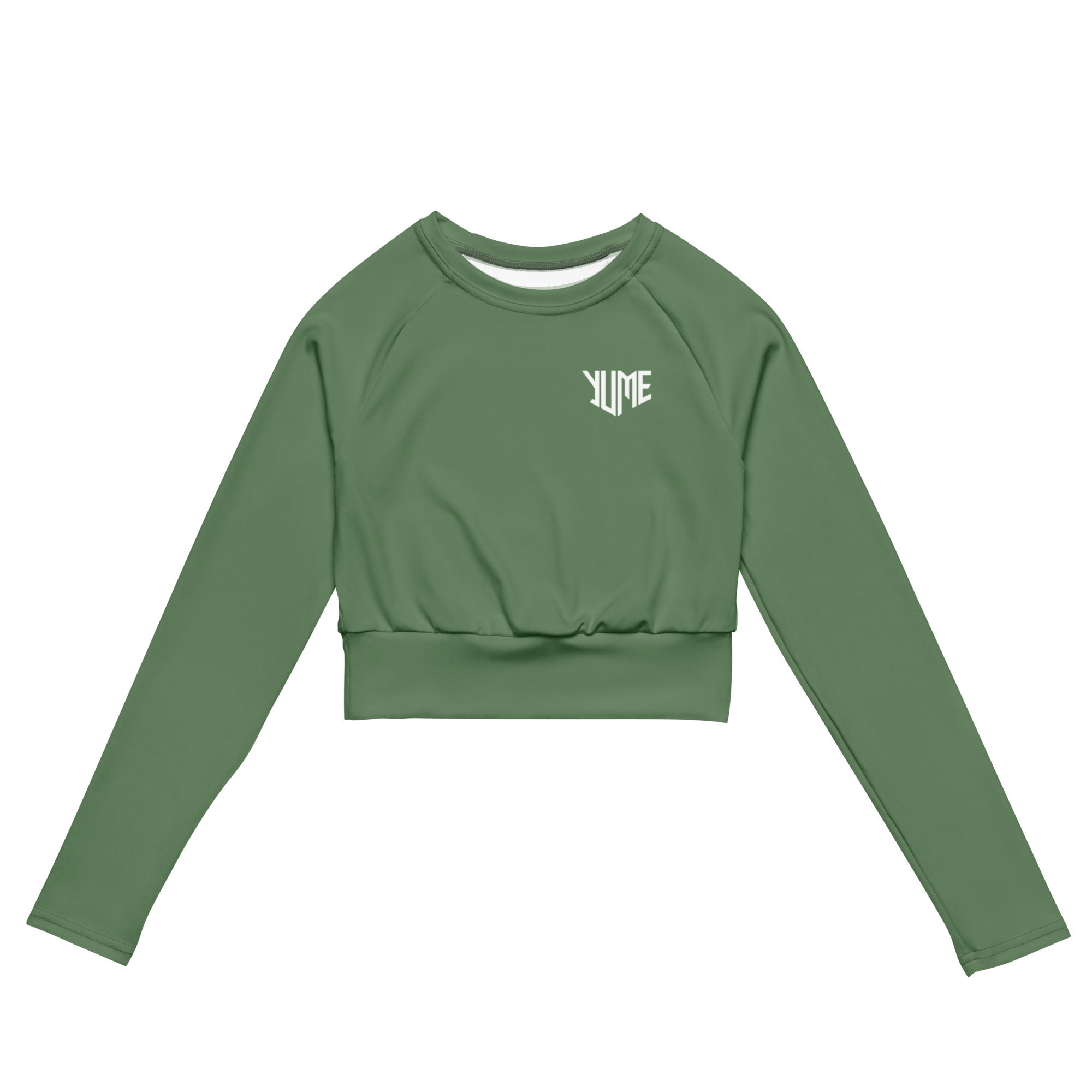 YUME Meadow Green Long Sleeve Crop Top