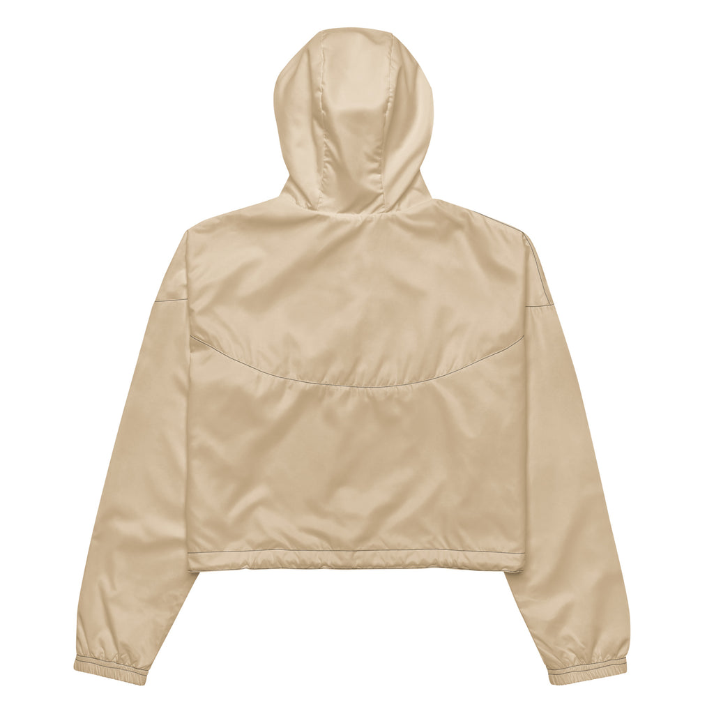 YUME Women’s Champagne Cropped Windbreaker – Lightweight Streetwear Jacket