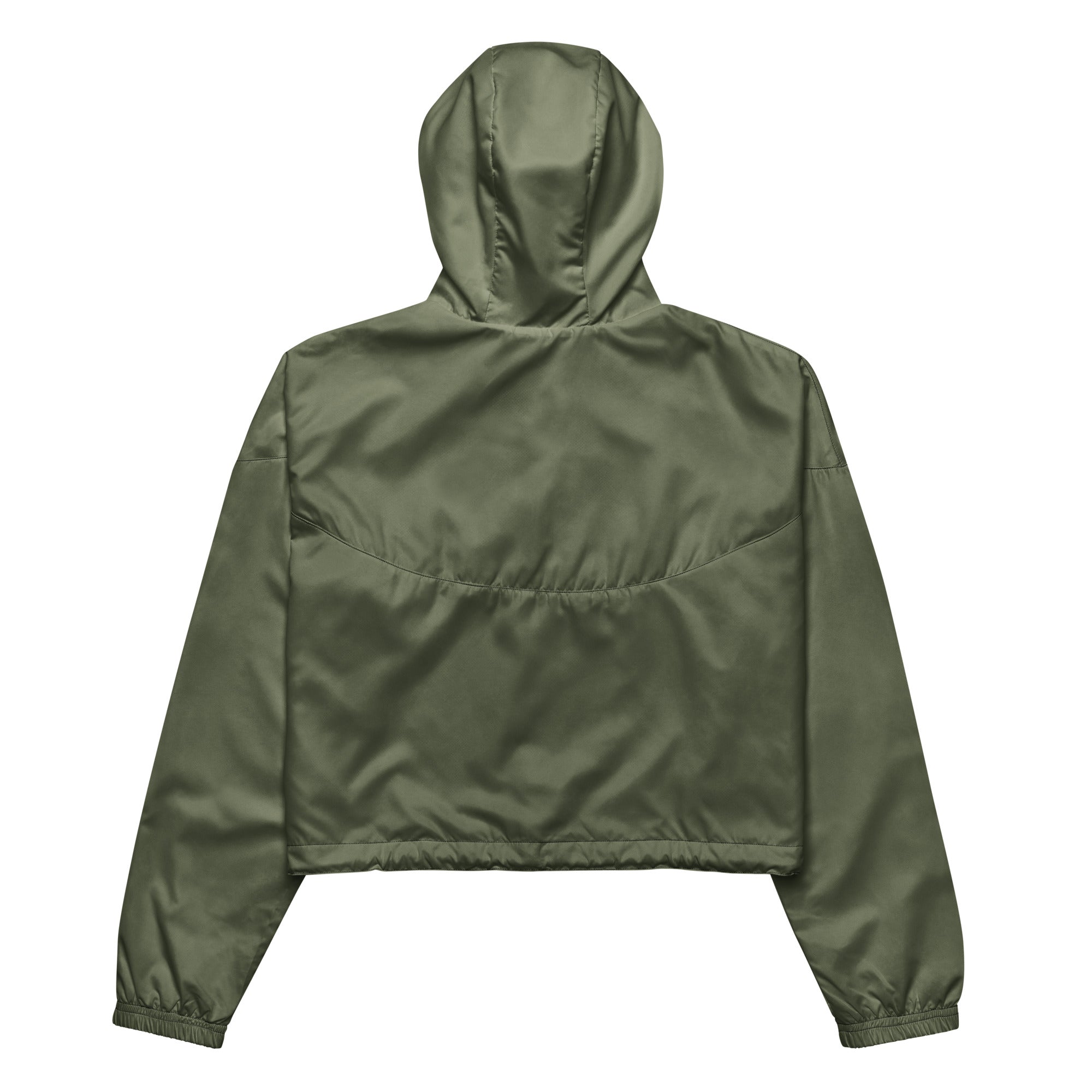 YUME Women’s Meadow Green Cropped Windbreaker – Lightweight Streetwear Jacket