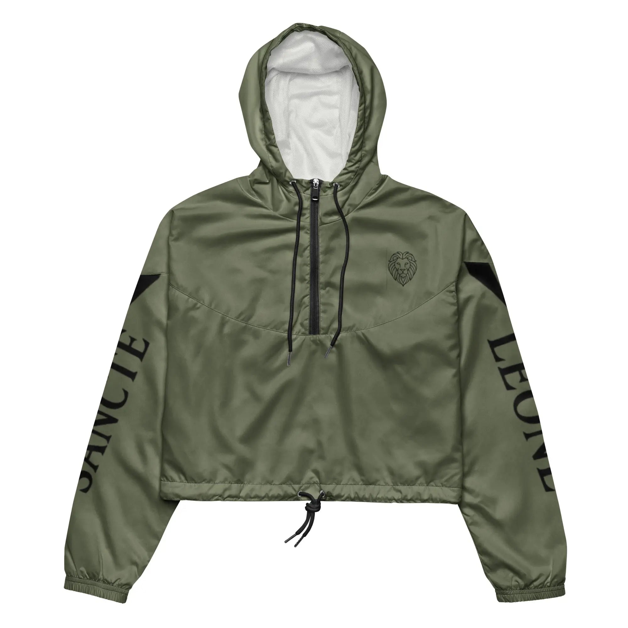 Sancte Leone Forest Green Cropped Windbreaker – Lightweight Minimalist Streetwear Jacket