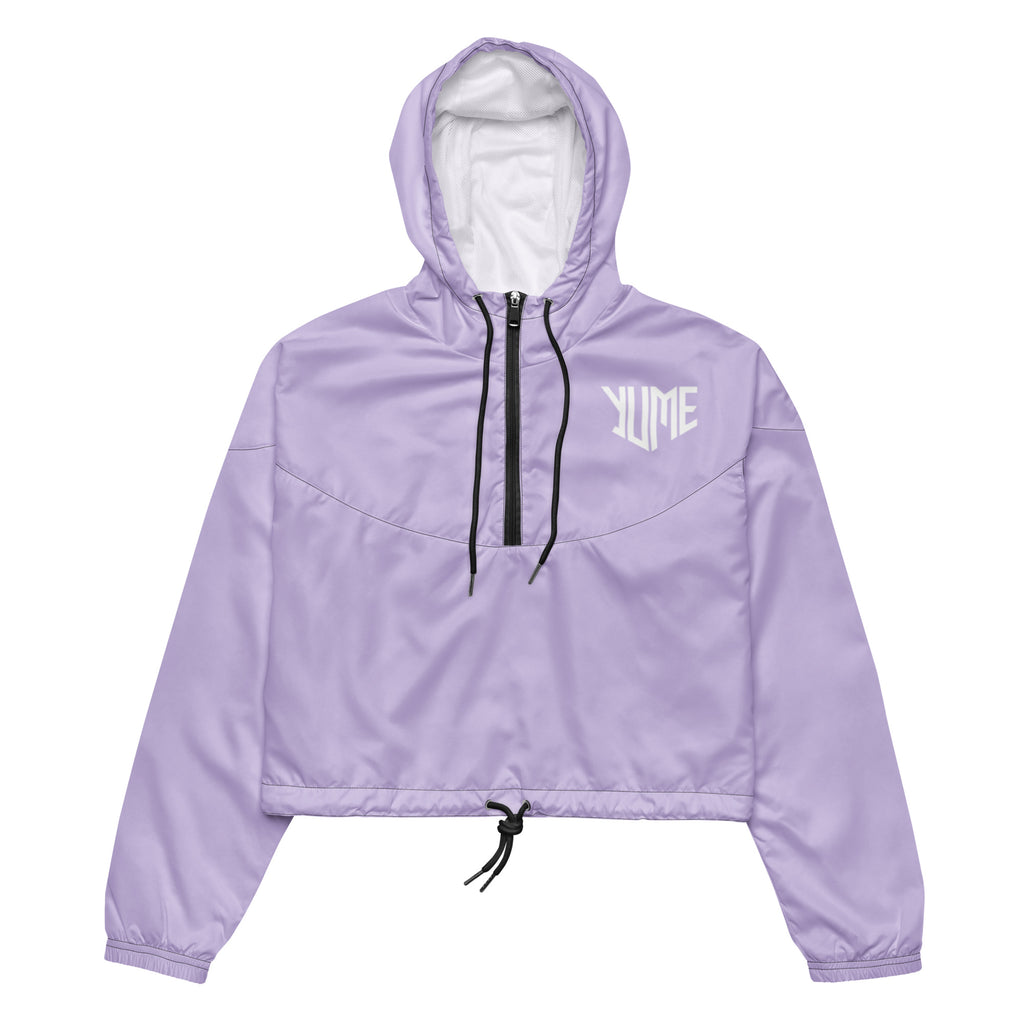 YUME Women’s Lilac Cropped Windbreaker – Lightweight Streetwear Jacket