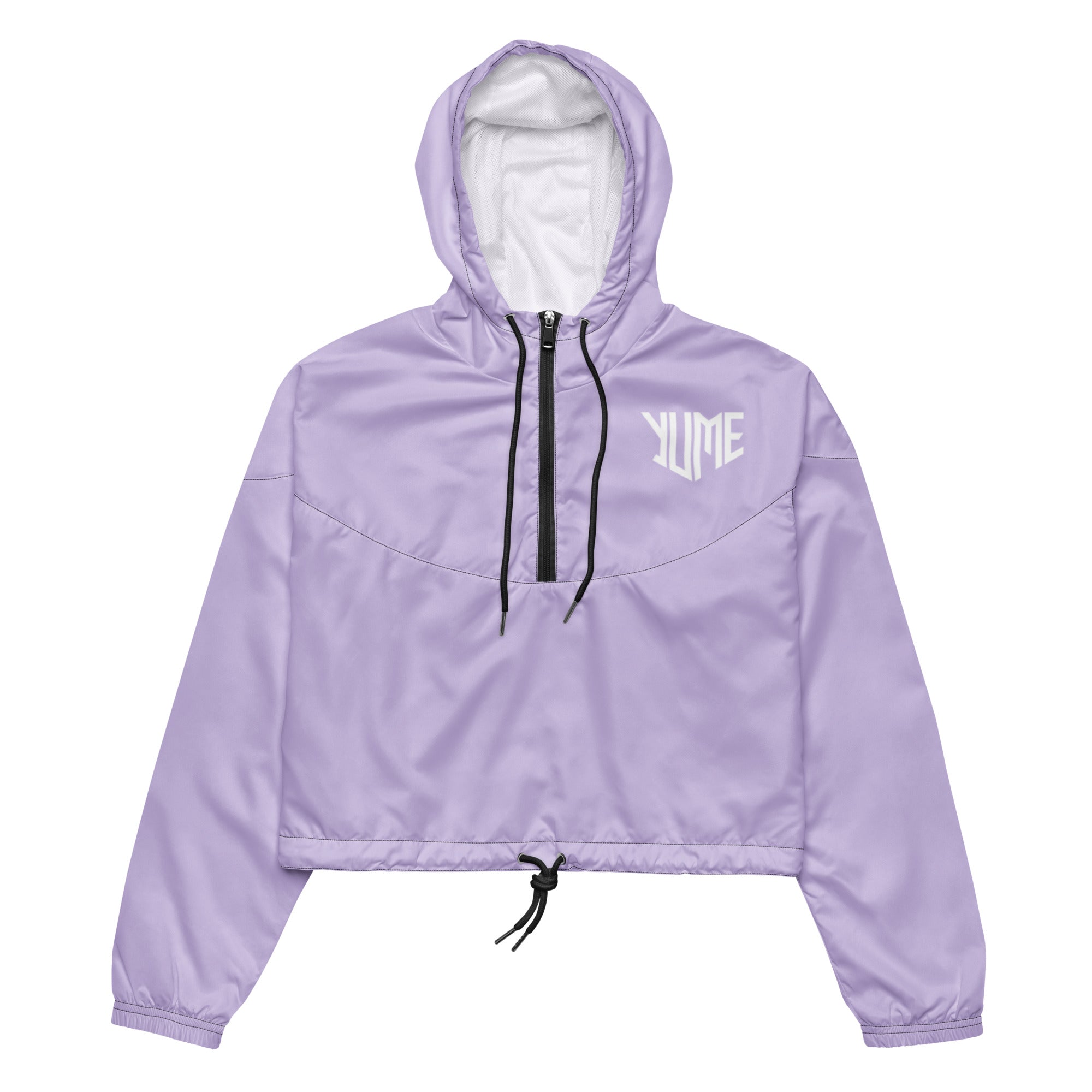 YUME Women’s Lilac Cropped Windbreaker – Lightweight Streetwear Jacket