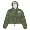 YUME Women’s Meadow Green Cropped Windbreaker – Lightweight Streetwear Jacket