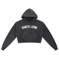 Sancte Leone Snow Washed Cropped Hoodie – Vintage Wash Streetwear Pullover