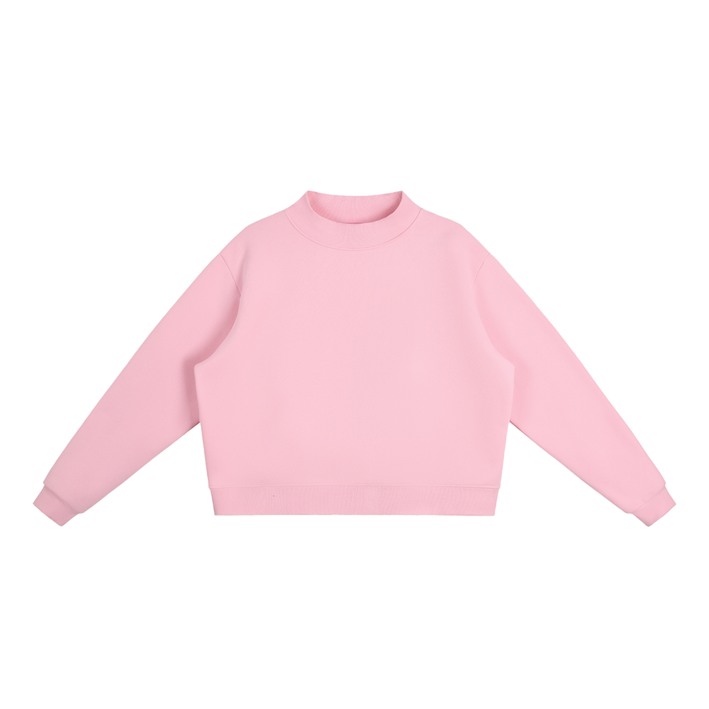 Womens,Sweatshirt,Essentials,Girls,Fleece,Oversized,Crew,Mock,Neck