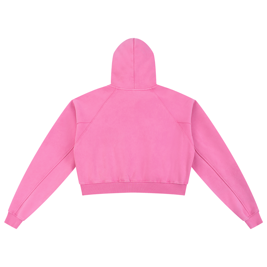 Sancte Leone Snow Washed Cropped Hoodie – Vintage Wash Streetwear Pullover