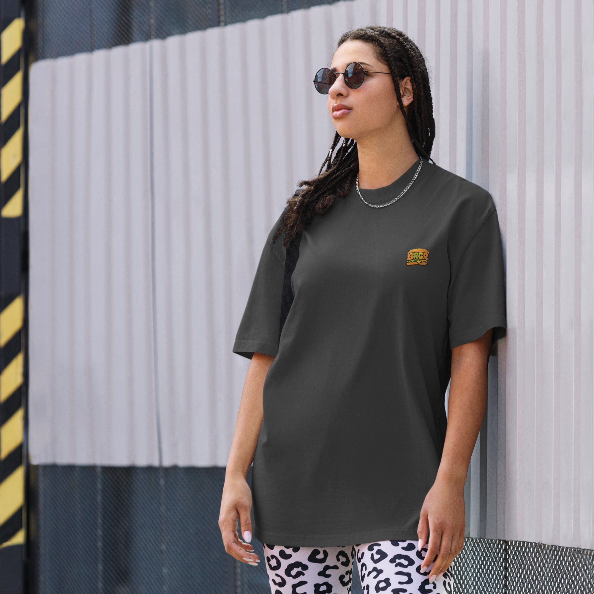 BRGR Logo Oversized Faded T-Shirt – Vintage Streetwear Essential