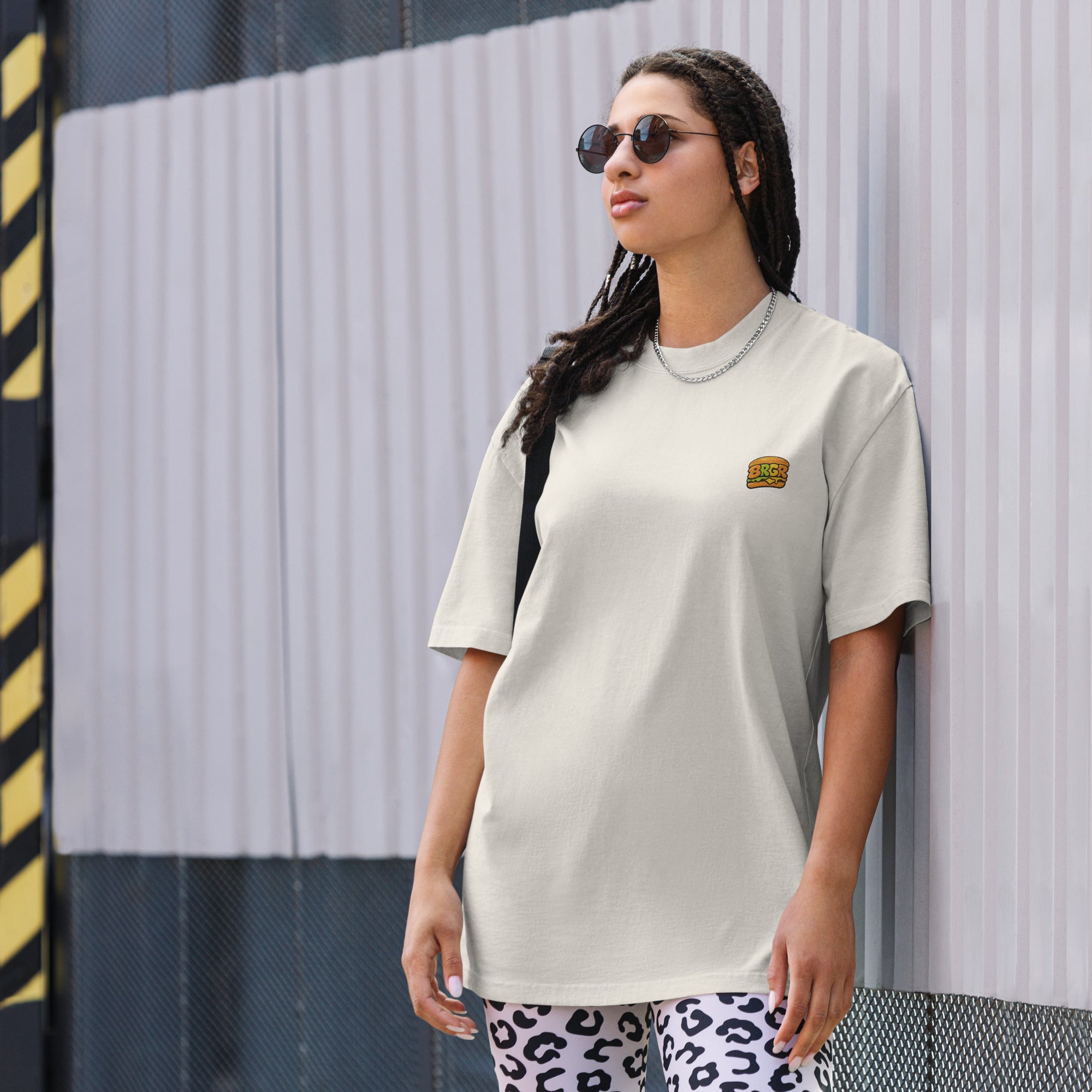 BRGR Logo Oversized Faded T-Shirt – Vintage Streetwear Essential